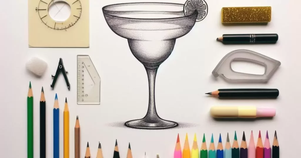 materials need for draw margarita glass